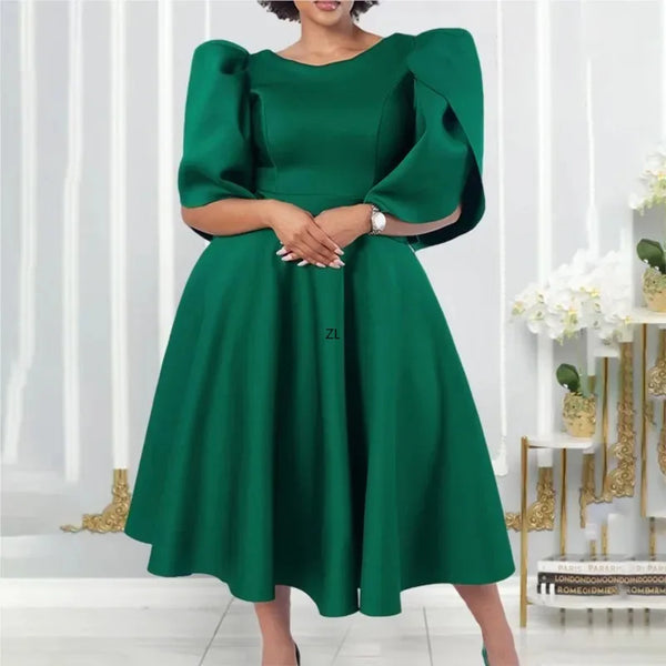 Round Neck Elegant Cocktail Dress