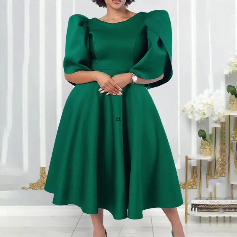 Round Neck Elegant Cocktail Dress