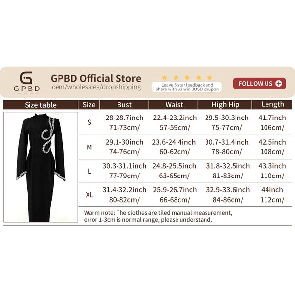Black Slim Beaded Long Sleeve Bandage Dress