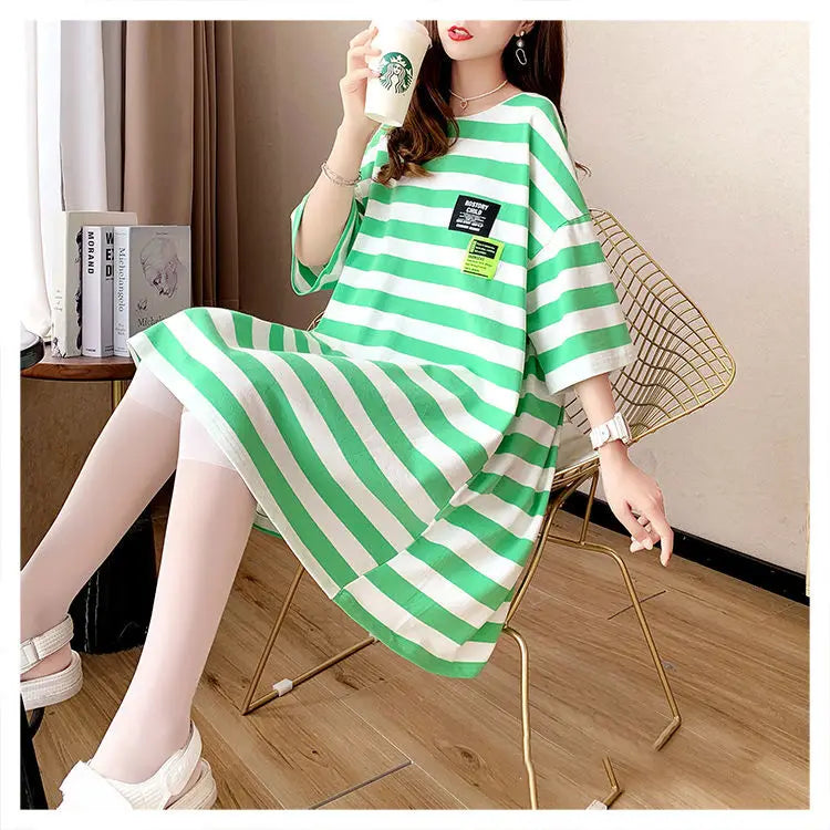 Street Casual Bow Patchwork T Shirt Dress