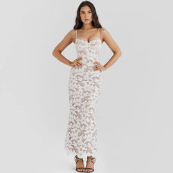 Elegant Lace Up Long Maxi Dress