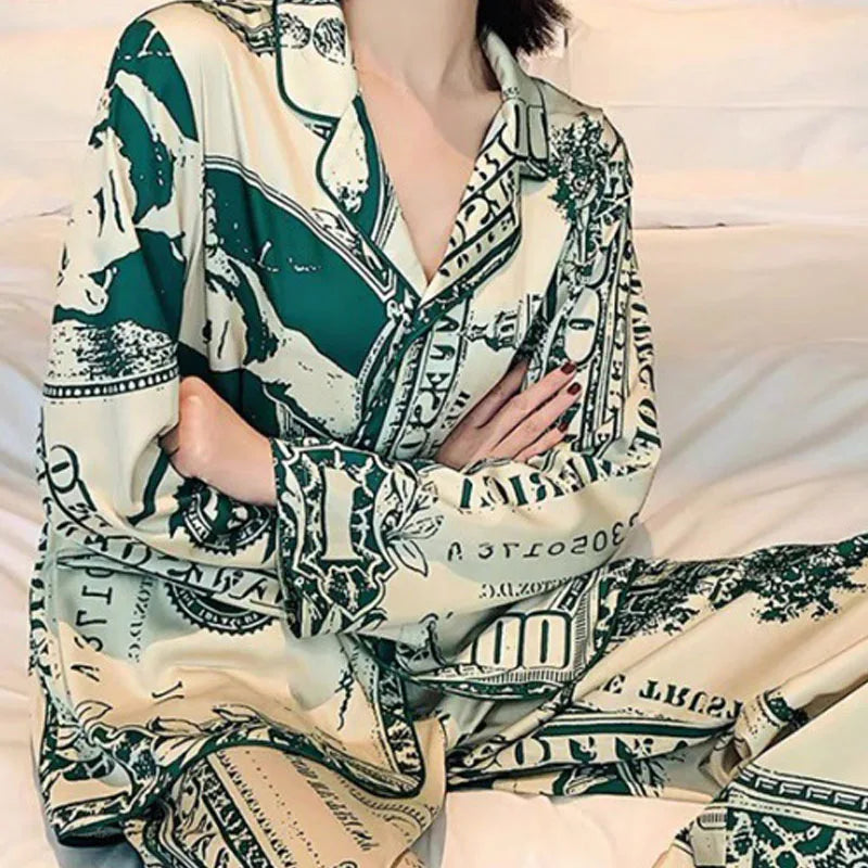 Cardigan Lapel Home Wear Two-Piece E