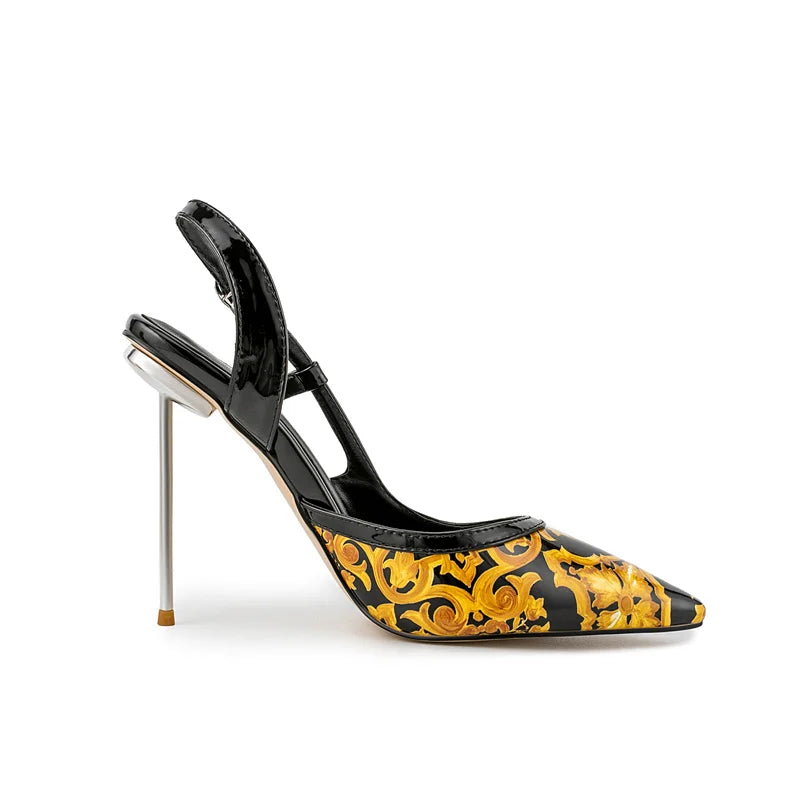 Pointed Toe Back Strap Sandals High Thin Heel