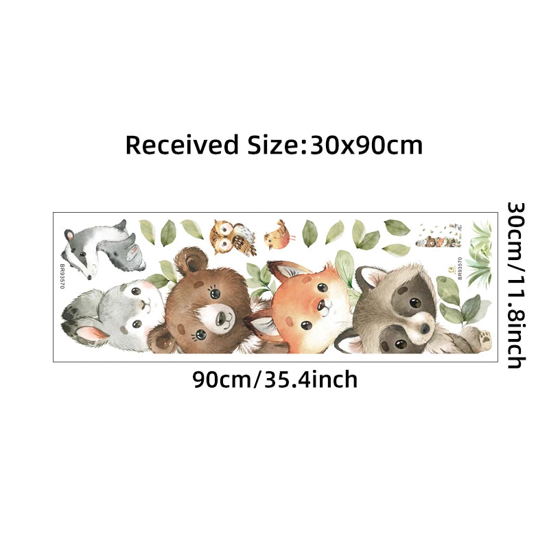 1PC Cute Cartoon Probe Stacked Sitting Small Animal Wall Stickers