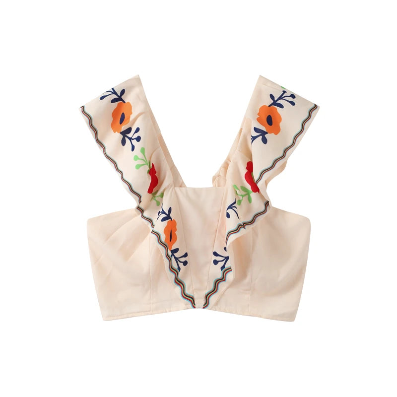 Chic Flying Sleeve Square Neck Sleeveless Set
