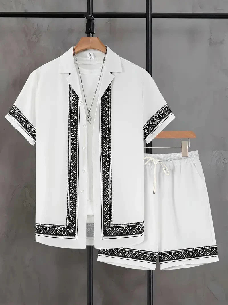 Summer Vintage Ethnic Striped 2 Pieces