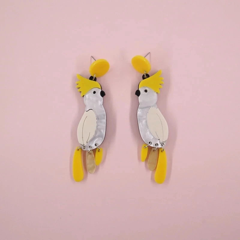 Cute Parrot Acrylic Birds Drop Dangle Earrings