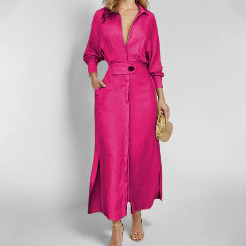 Boho Sexy V-neck Flare Long Sleeve Maxi Dress