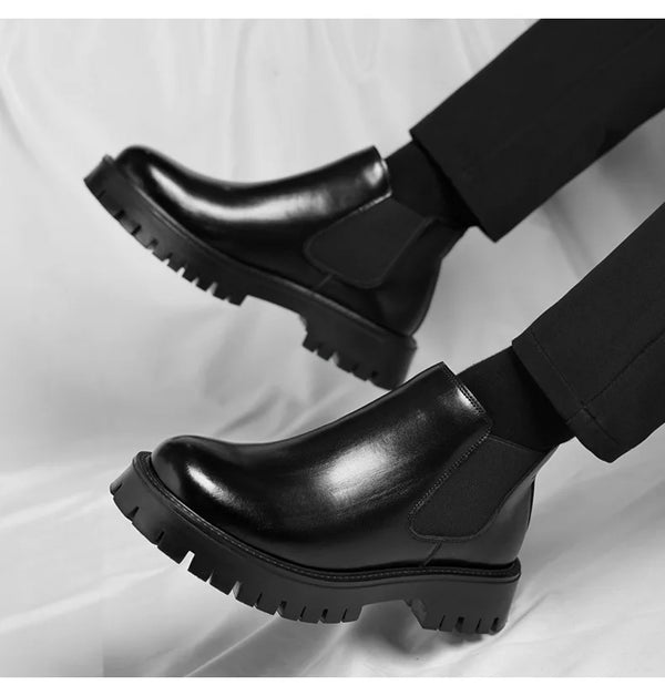Classic Retro Chelsea Leather Ankle Boots