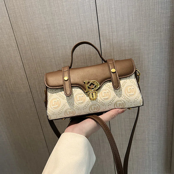 Retro Collision Crossbody Baguette Bag