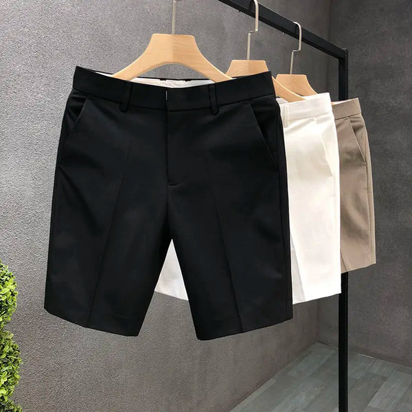 High-End Light Business Suit Slim Straight Shorts Men's