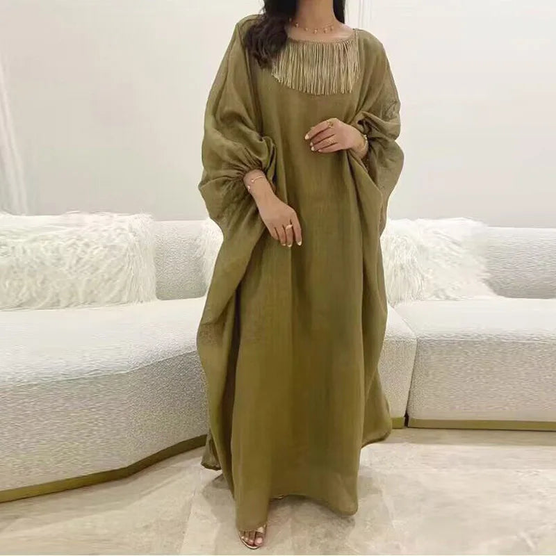 Vintage Cotton Linen Elegant Dress