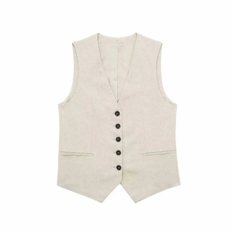 Sleeveless Vest Top+High Waist Slim Shorts 2 Pieces Set