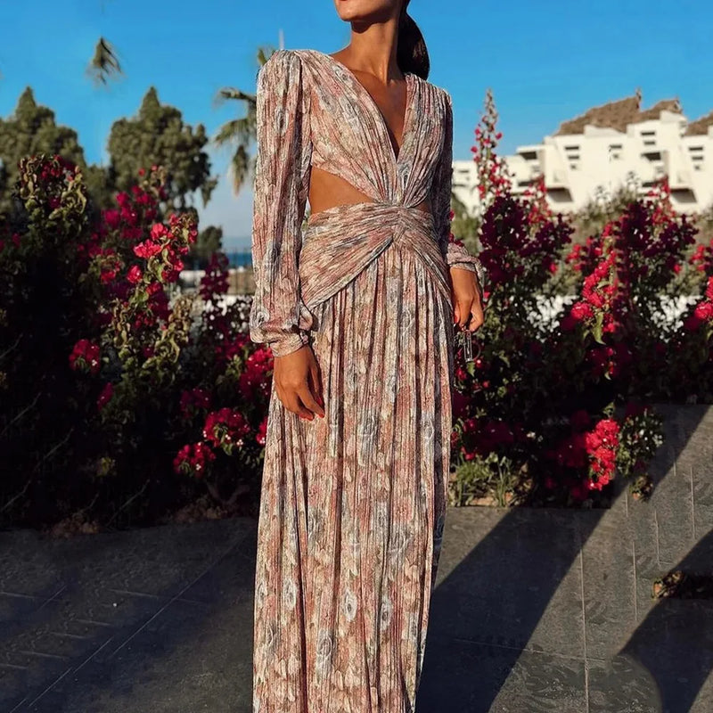 Summer Floral Swimsuit Print Belt Bathing Dress