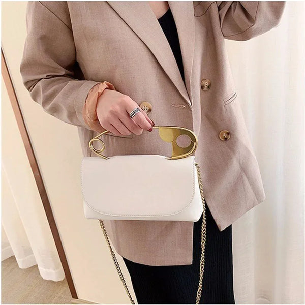 CAMINA Leather Chains flap Shoulder Bag