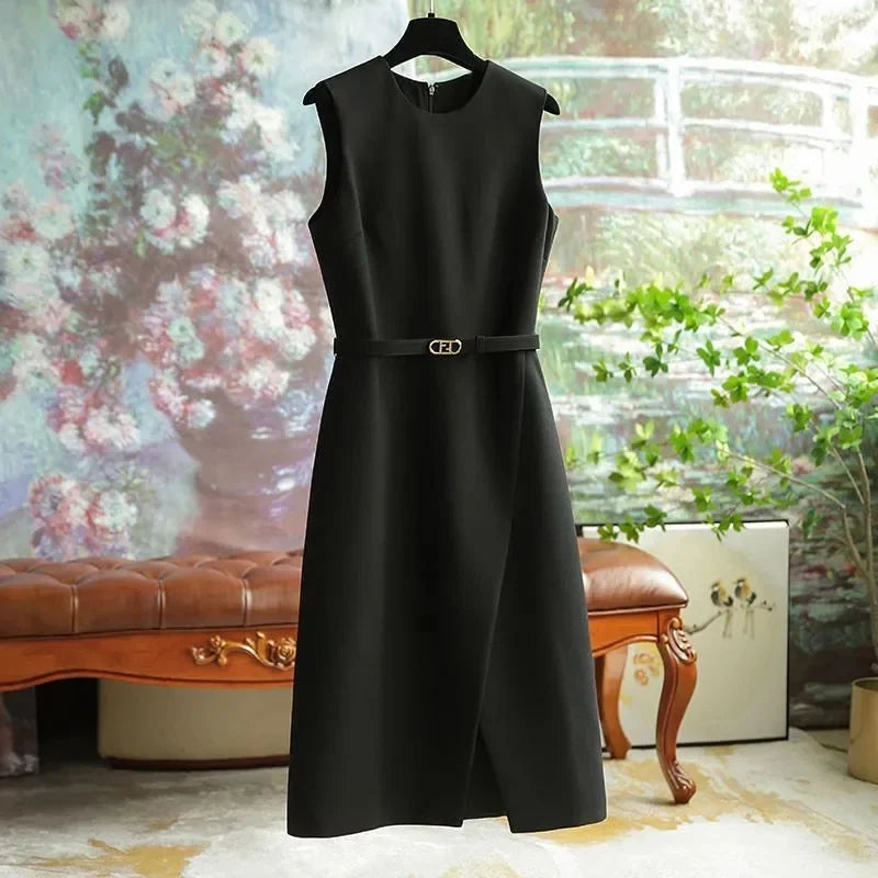 Round Neck Vest Sleeveless Long Dress