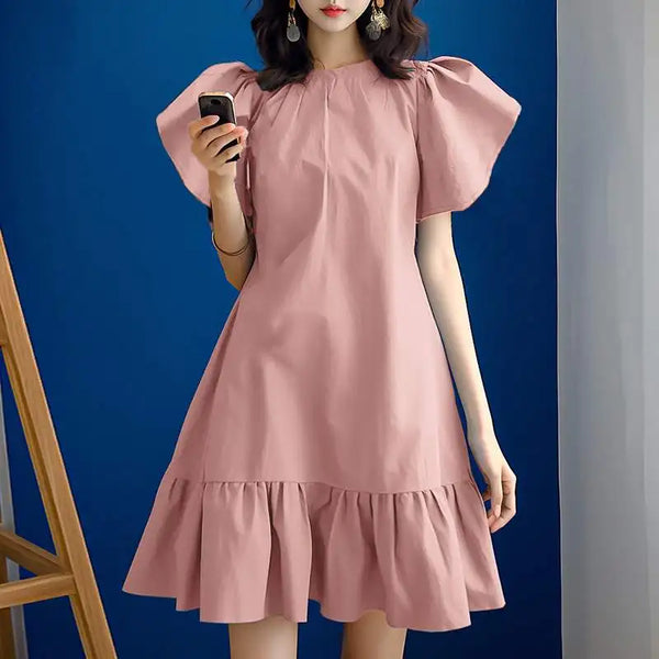 Vintage Ruffled Short Sleeve Sundress
