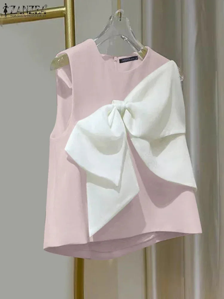 Summer Chic Sleeveless O-neck Tops