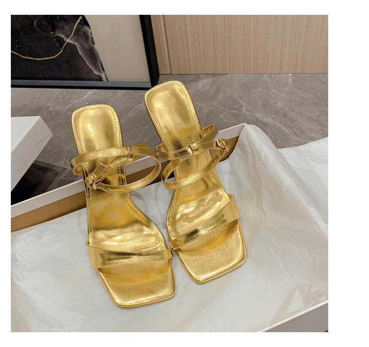 Ankle Cross Strap Open Toe Stripper Heels Shoes