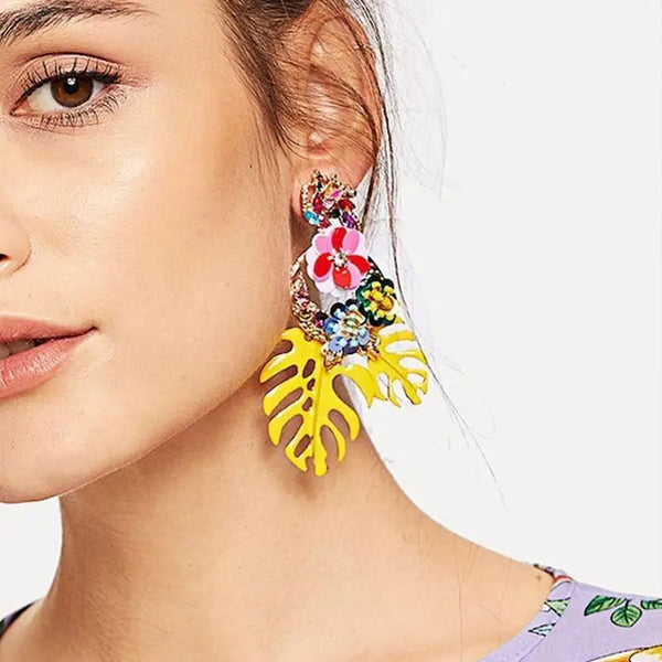 Sequin Floral for Turtle Leaf Earrings