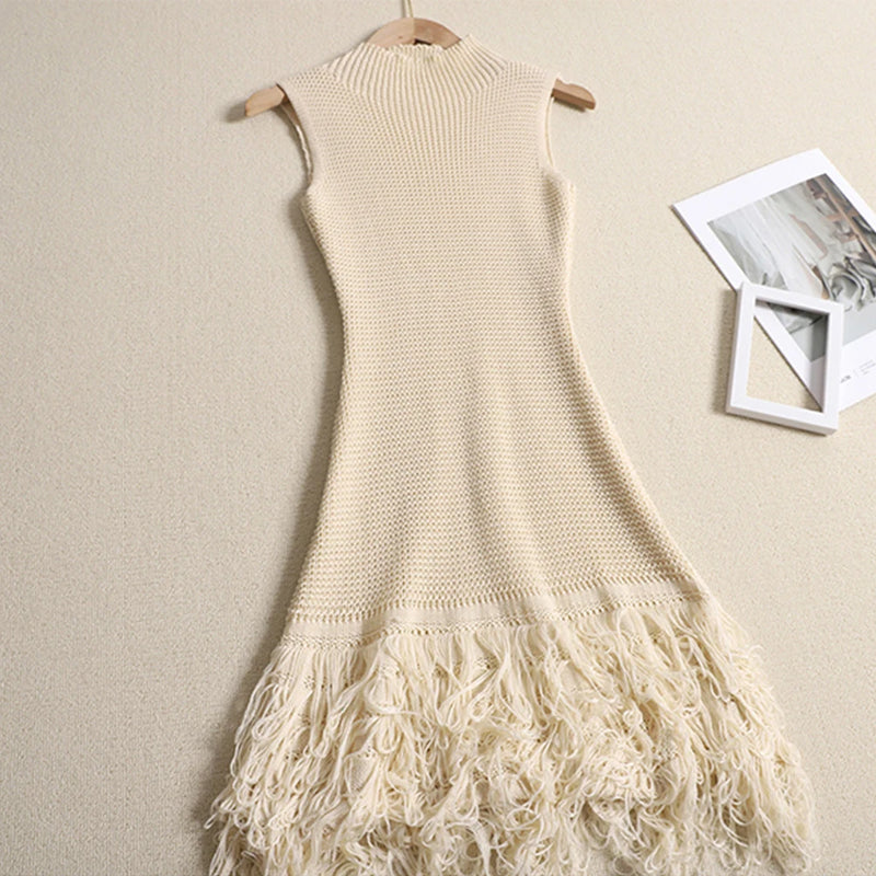 Casual Hips Mini Tassel Dress