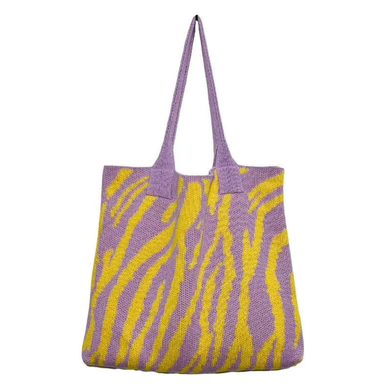 Zebra Pattern Crochet Bag