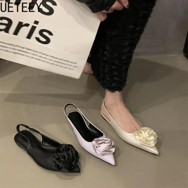 Summer Flower Sandals Pointed Toe