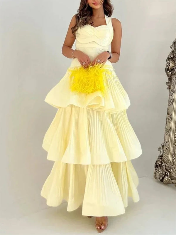 V-Neck Tiered Ruffle Dress