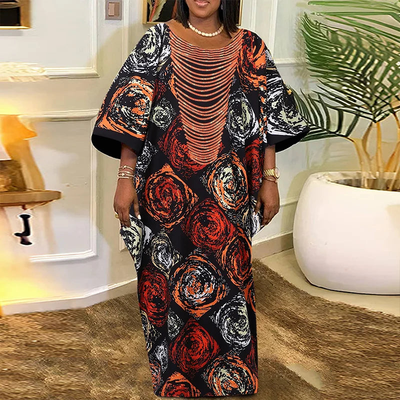 Sleeve Foral Printed Round Neck Sundress
