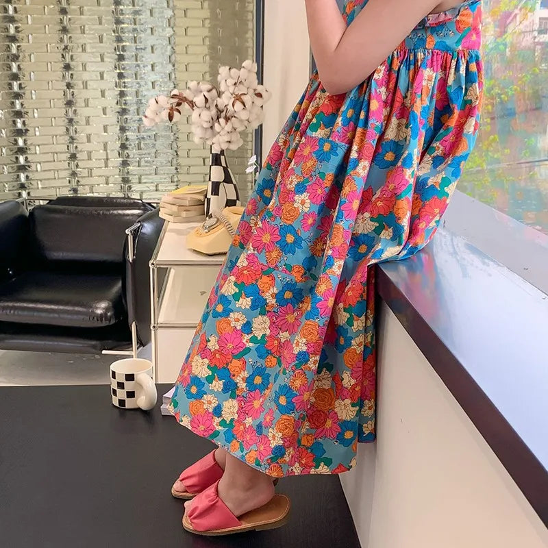 Square Neck Flying Sleeves Cute Princess Dress
