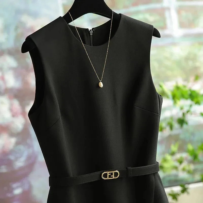 Round Neck Vest Sleeveless Long Dress