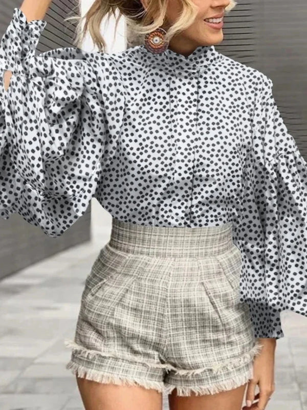 Blouses Tops Elegant Lantern Sleeve Chic