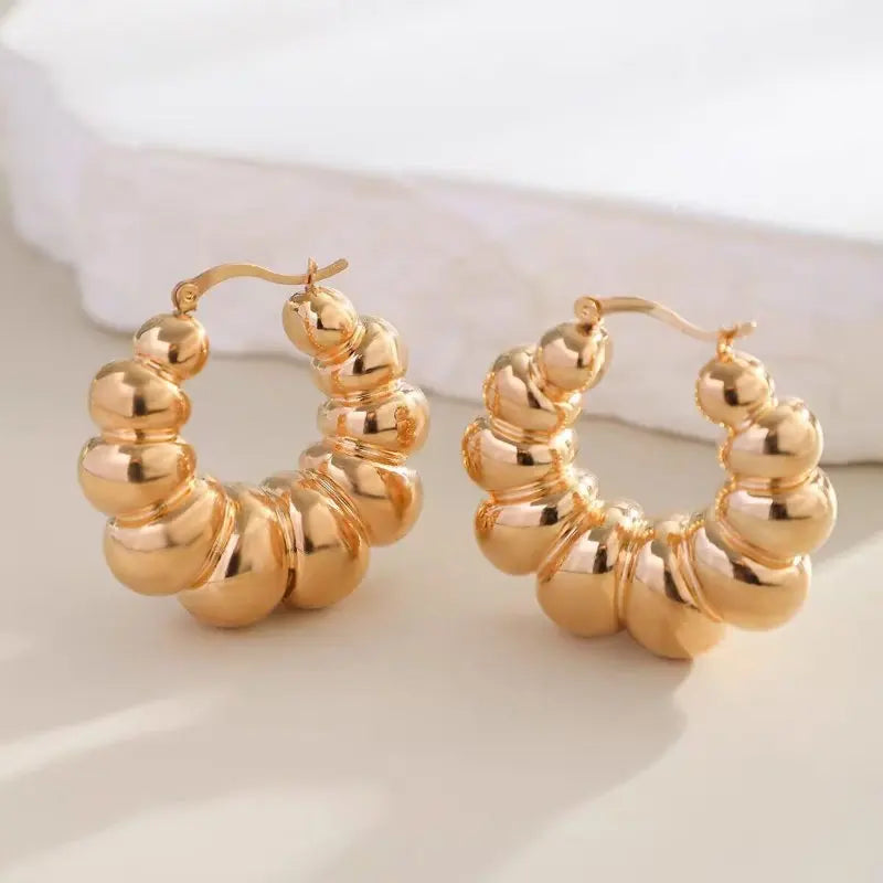 Punk Geometric Round Hoop Earrings