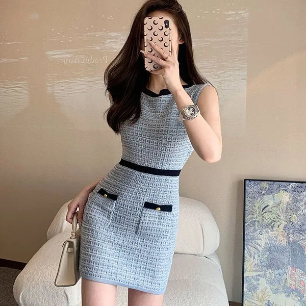 Sleeveless Knitted Bodycon Dress