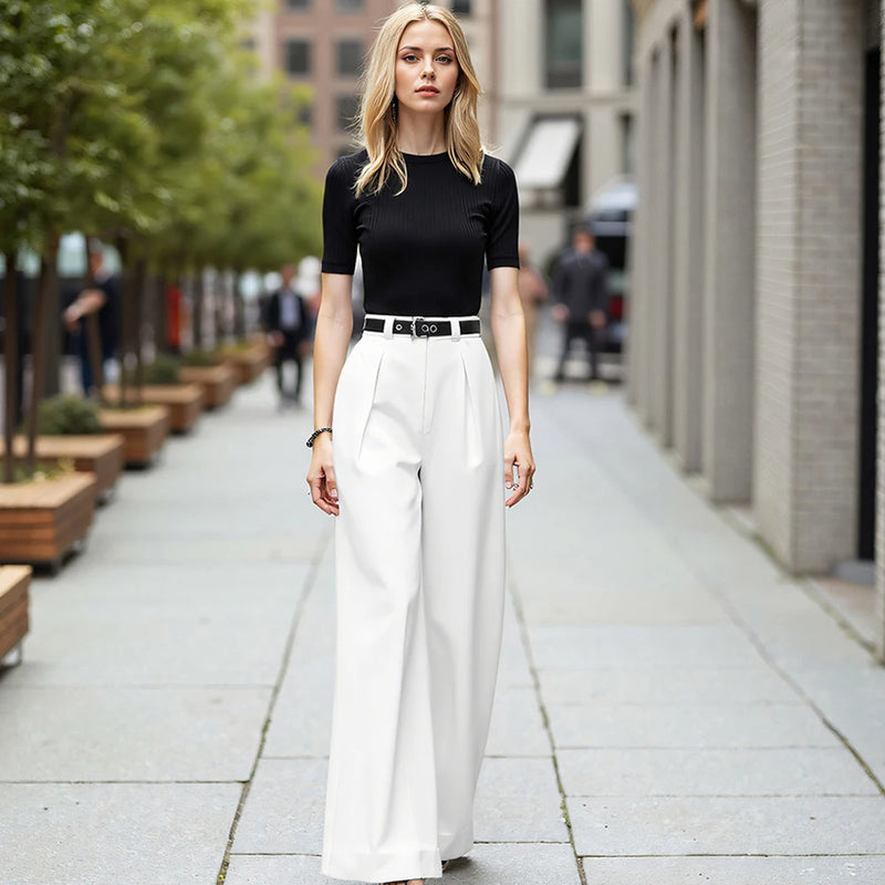 Retro Vintage Plain Natural Waist Pants