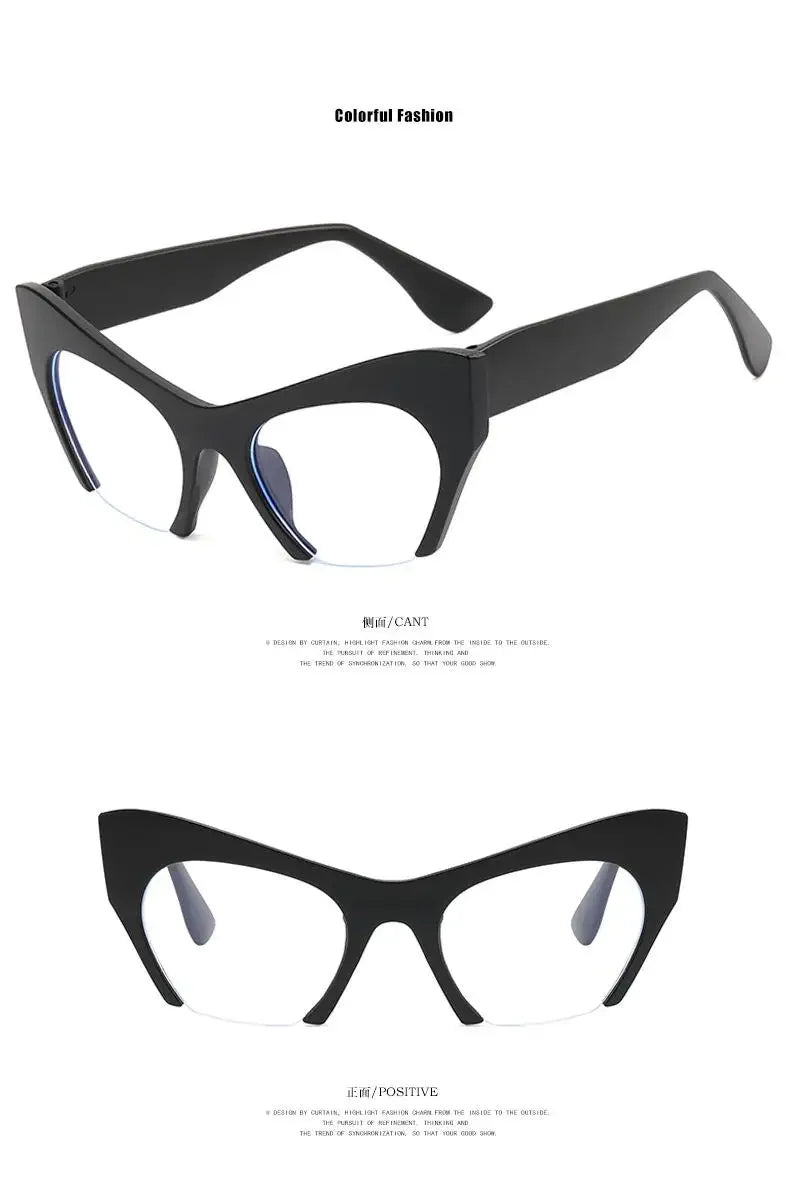 Vintage Half Frame Cat Eye Eyeglasses