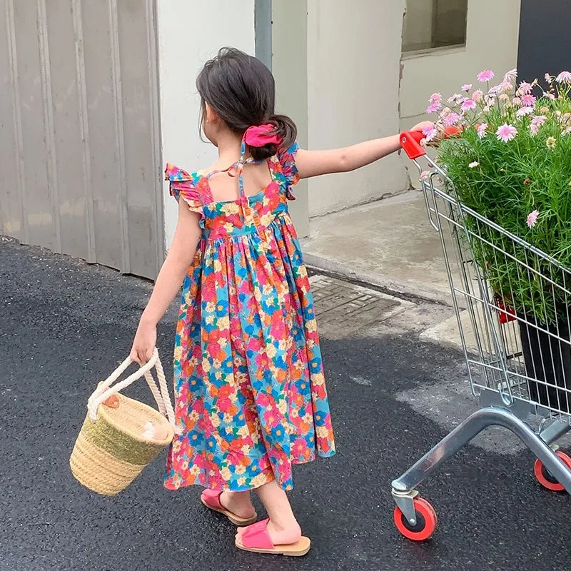 Square Neck Flying Sleeves Cute Princess Dress