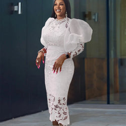 Summer Elegant Lace 3/4 Sleeve Long Dress