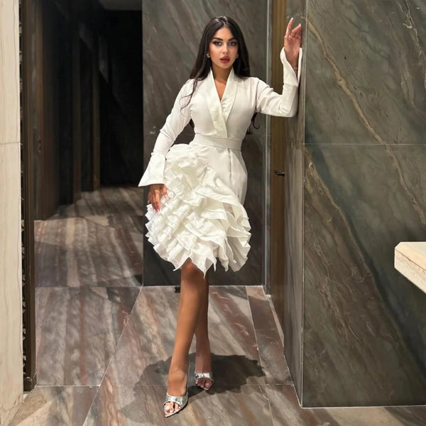 V-neck Knee Length Elegant Exquisite Dress