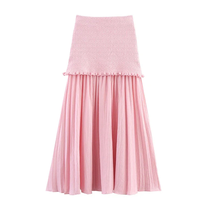 Elegant Ruffle Sleeve O Neck Wave Cut Chic