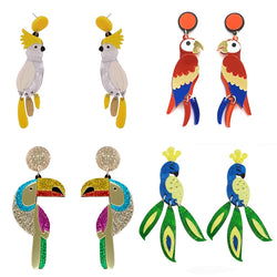 Cute Parrot Acrylic Birds Drop Dangle Earrings