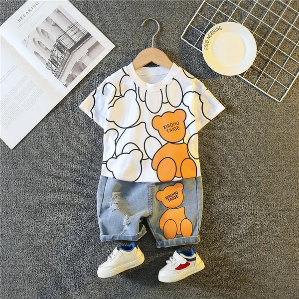 Cartoon T-Shirt Shorts 2Pcs/Sets Toddler Casual Tracksuits