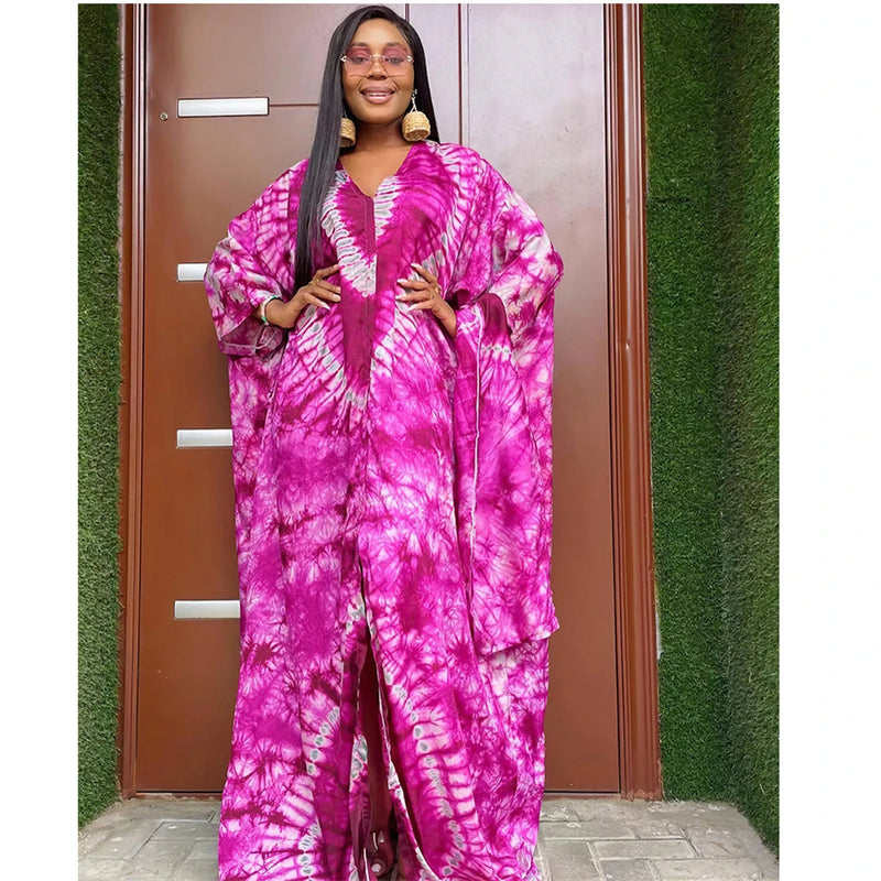 Ankara Dashiki Scarf Gown Caftan Dress