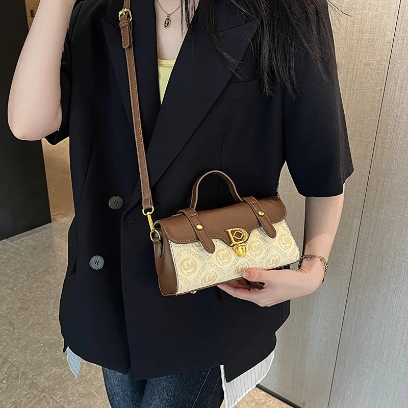 Retro Collision Crossbody Baguette Bag