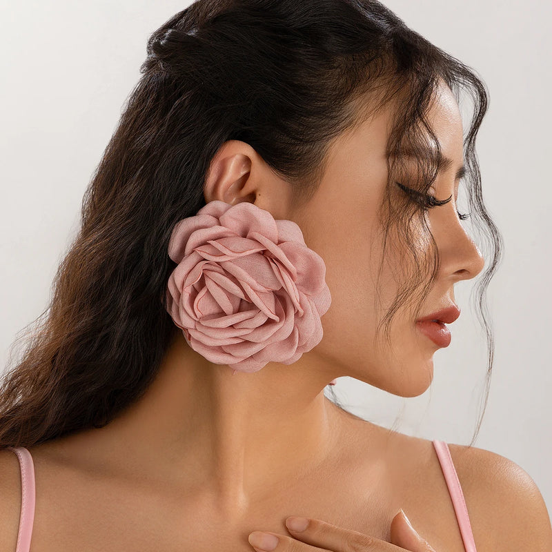 Bohemia Big Rose Flower Earrings