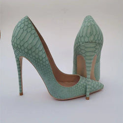 CAMINA light green snake pattern High Heel