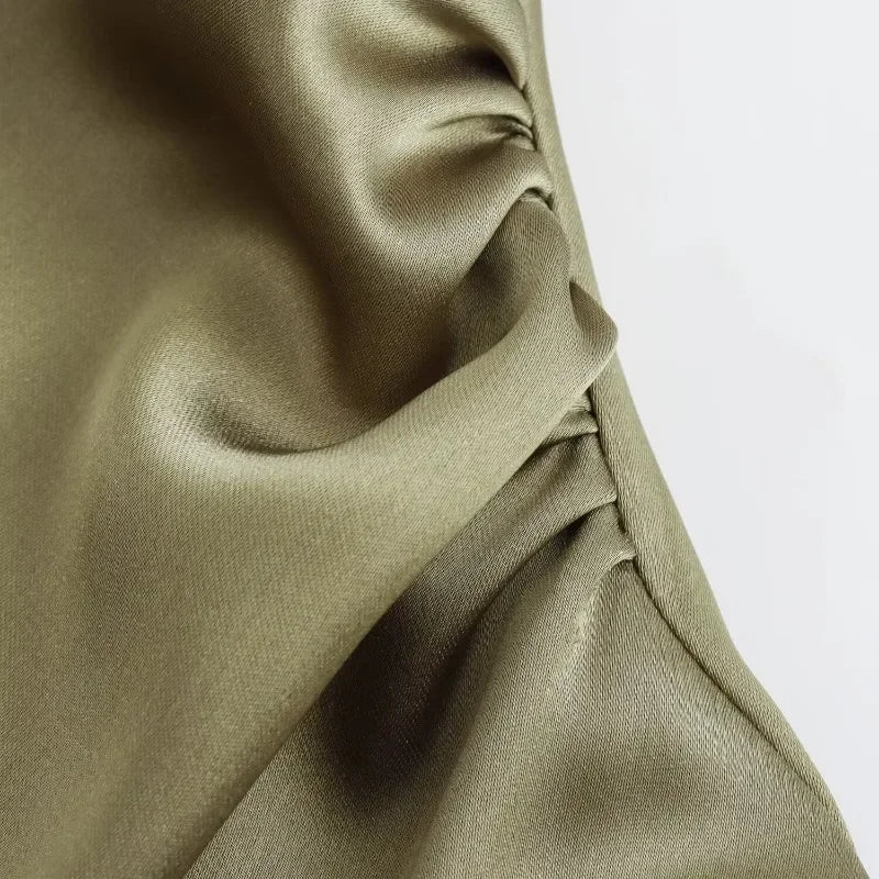 Sleeveless Temperament Silk Midi Long Dress