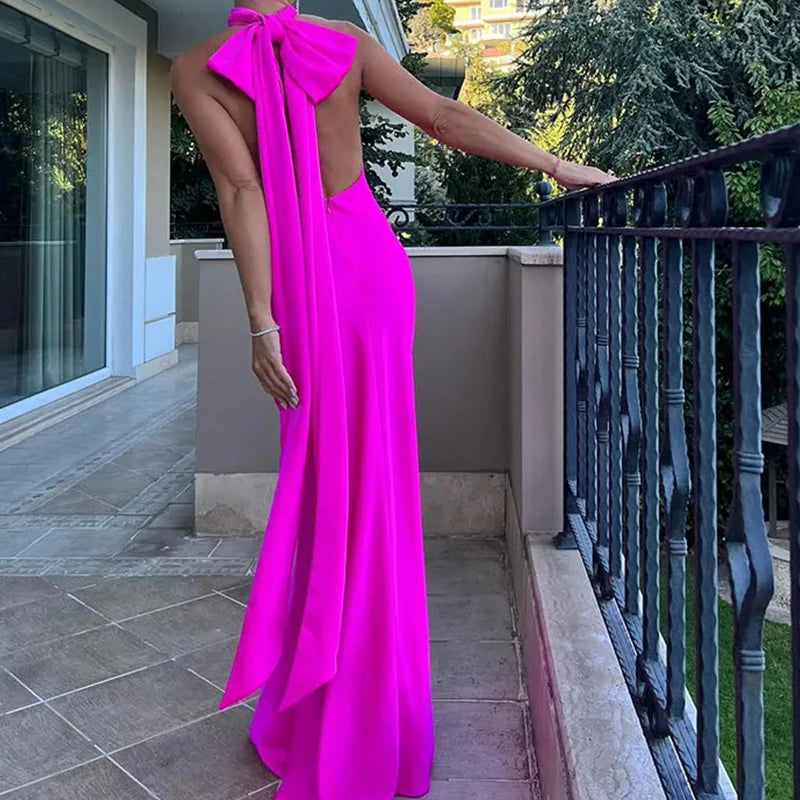 Elegant Halter Bridesmaid Dress