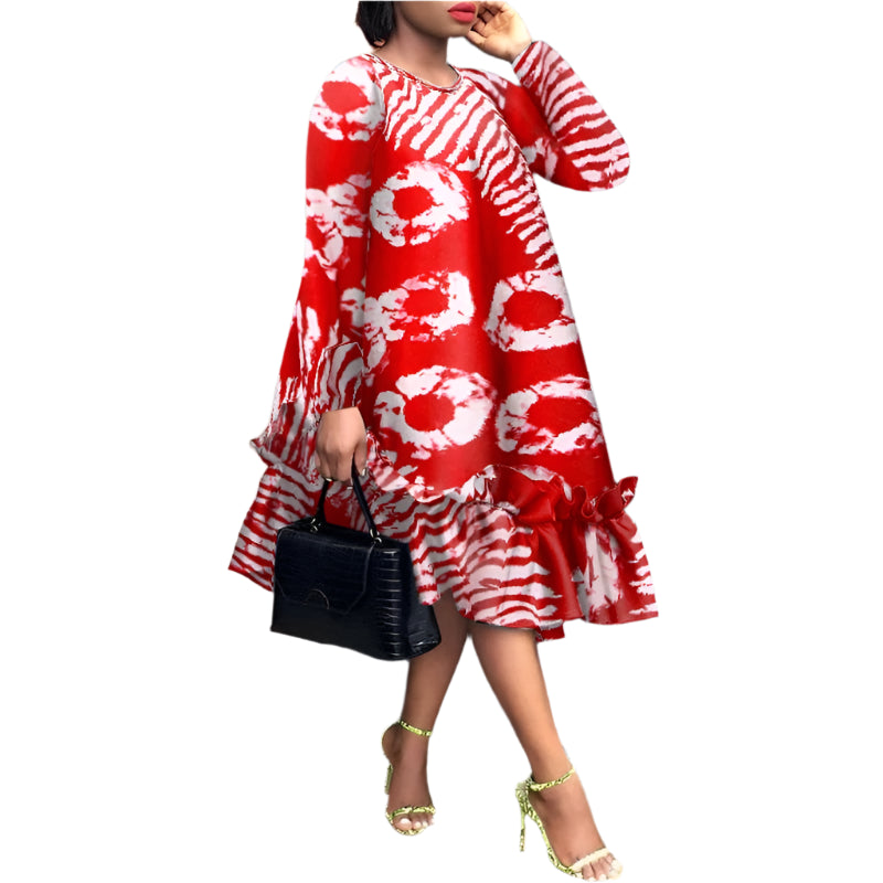 Printed Bohemian Ruffled Sundress