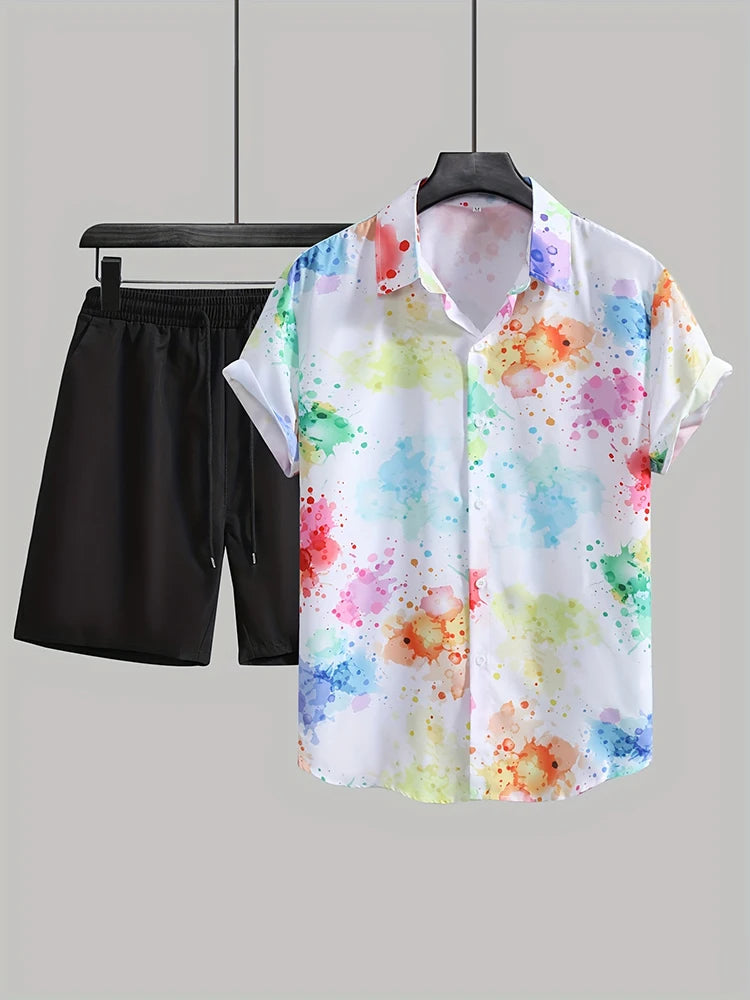 Everyday Short-sleeved Shirt And Sports Shorts Set